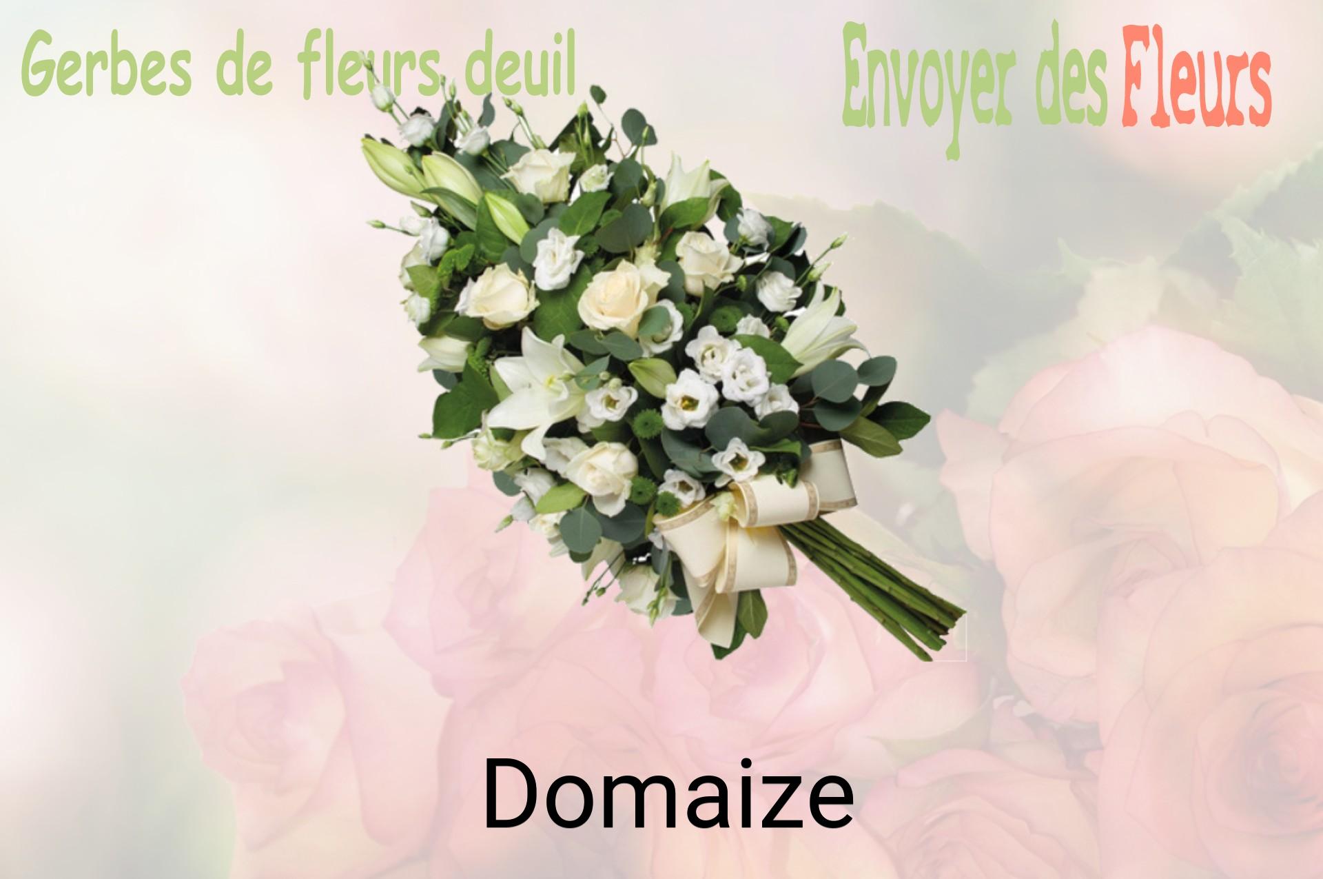 Gerbe de fleurs de deuil livrée à Domaize